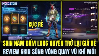 FREE FIRE | SKIN NẤM ĐẤM LONG QUYỀN TRỞ LẠI GIÁ CỰC RẺ, VÒNG QUAY SÚNG MỚI SKIN SÚNG SVD CỰC MẠNH