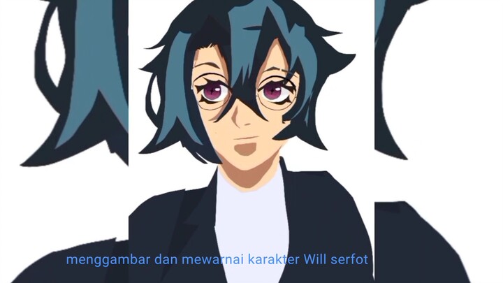 Menggambar dan mewarnai karakter anime Will serfot