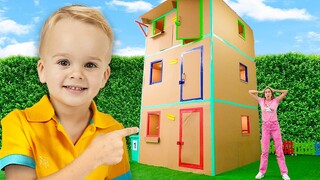 Giant Cardboard House - Funny Kids Adventures!