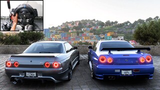 Nissan Skyline R34 GTR & Skyline R32 GTR CONVOY | Forza Horizon 5 | Steering Wheel Gameplay