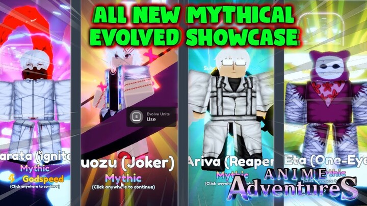 ALL NEW EVOLVED MYTHICALS SHOWCASE IN ANIME ADVENTURES!