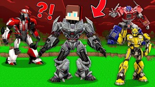 MEGATRON Speerunner vs ALL AUTOBOTS Hunters : JJ vs Mikey in Minecraft Maizen!