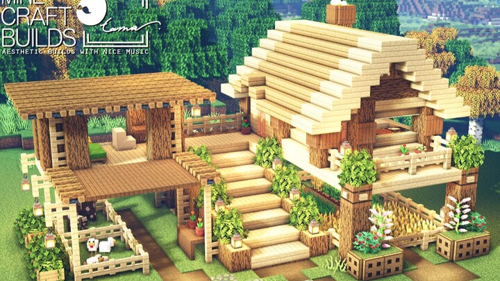 [Panduan Bangunan Minecraft] Rumah Bertahan Hidup di Peternakan yang Menggemaskan~