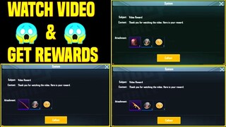 Pubg mobile Watch Video Get Rewards | Get Kar98 , Get ScarL Skin, Get Backpack Skin | Secret Trick