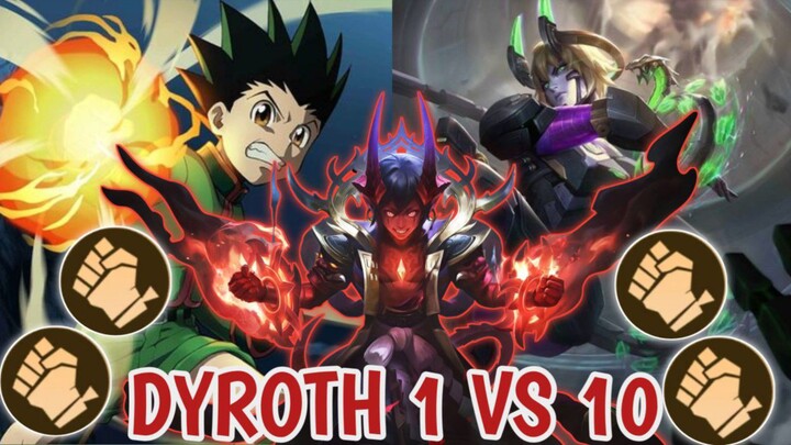 DYROTH HYPER 1 VS 10 ! RATA SEMUA DAMAGE SAMPAI 2K LEBIH