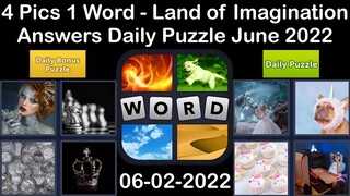 4 Pics 1 Word - Land of Imagination - 02 June 2022 - Answer Daily Puzzle + Bonus Puzzle