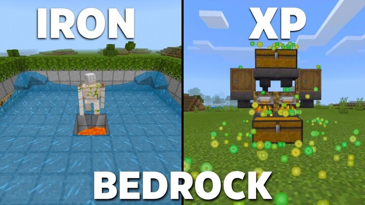 7 EASY Starter Farms For Beginners In Minecraft Bedrock 1.18! (Iron Farm, XP Farm)