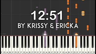 12:51 by Krissy & Ericka synthesia piano tutorial | with lyrics / free sheet music