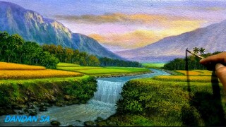 HOW TO PAINT LANDSCAPE BY DANDAN SA / CARA MENGGAMBAR - MELUKIS PEMANDANGAN ALAM, Tutorial 18