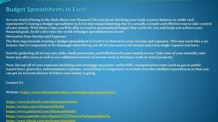 Budget Spreadsheets In Excel