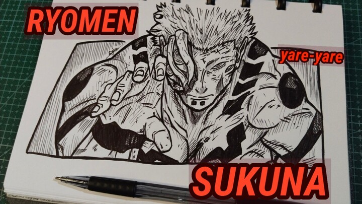menggambar ryomen sukuna dengan satu alat
