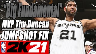 MVP Tim Duncan Jumpshot Fix NBA2K21 with Side-by-Side Comparison