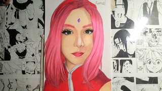 Speed Drawing - Sakura Haruno Cosplay ( Naruto Shippuden )