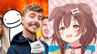 Korone getting noticed by Popular Youtubers!