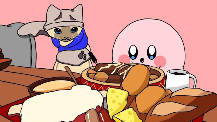 [Animasi bantuan tidur] Kirby memasuki dunia Monster Hunter |
