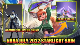 Nana July 2022 Starlight Skin Sacred Statue | Aamon Collector Skin? Vexana & Leomord New Skin | MLBB