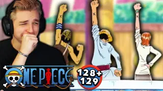 THE STRAWHATS GOODBYE!! | One Piece REACTION Episode 128 + 129