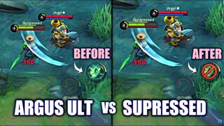 SECRET NERF ON ARGUS ULTIMATE AGAINST SUPPRESSED | MOBILE LEGENDS