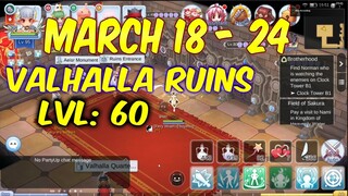 Valhalla Ruins Lvl: 60 March 18 - 24 | Ragnarok Mobile Eternal Love