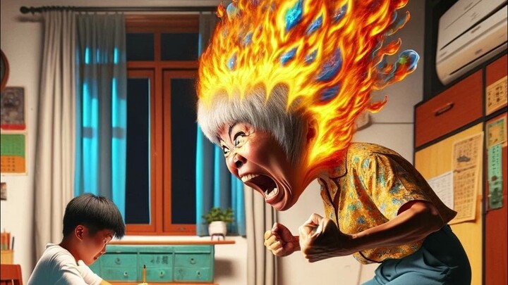 «معركة الأم مع الواجبات المنزلية» تساعد الطفل في حل واجباته فتشتعل النار فوق رأسها من الغضب!