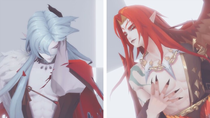 [ Onmyoji MMD][Yatogami & Garuda] What a coincidence, your wings also grow on your waist