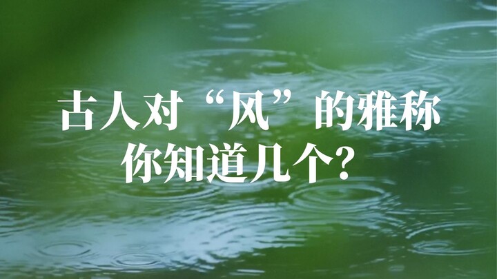 Ancient people named the “wind”—the beauty of Chinese culture is unmatched!