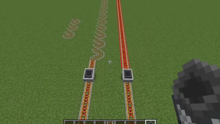 Guess which route the minecart runs faster?