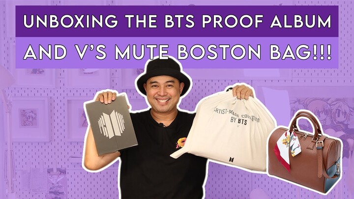 UNBOXING THE BTS PROOF ALBUM AND V'S MUTE BOSTON BAG!!!
