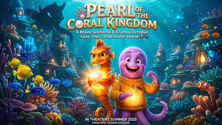 Pearl of the Coral Kingdom 🐙🦐 | A Brave Seahorse & Clumsy Octopus Save Their Underwater Home