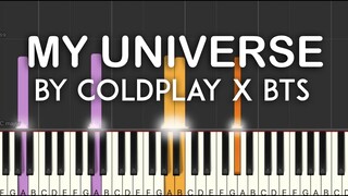 My Universe by Coldplay X BTS synthesia piano tutorial with free sheet music