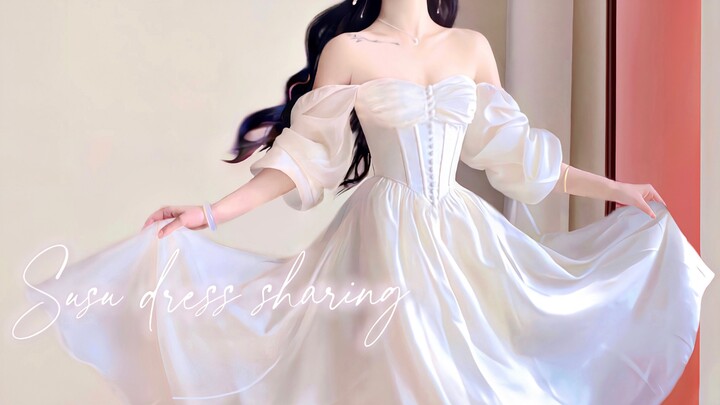 温柔的春天就是要穿漂亮裙子！160/46kg 长袖连衣裙穿搭分享~