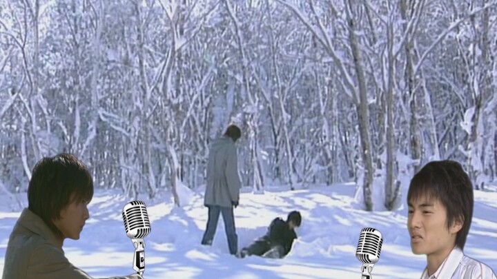 Kenzaki bernyanyi bersama Tachibana-senpai di salju