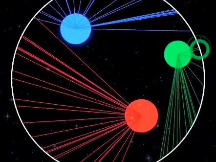 The ball that crosses the 100-line first wins! #GeometricShapes #PlanetAnimation