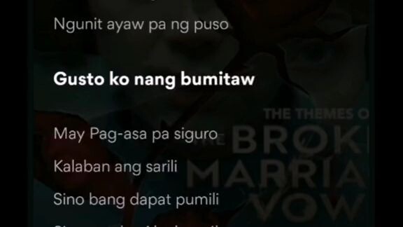 Gusto ko nang bumitaw lyrics