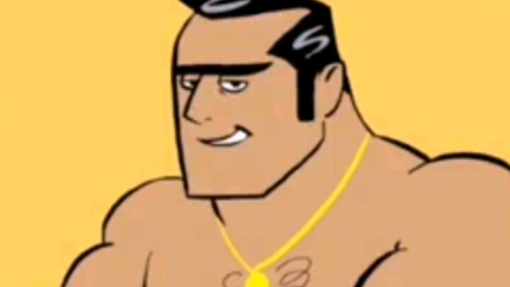 Man preparing to poke a little boy