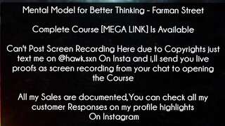 Mental Model for Better Thinking Course Farman Street Download