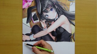 Color Pencil Drawing - Sakurajima Mai