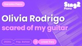 Olivia Rodrigo - scared of my guitar (Lower Key) Piano Karaoke