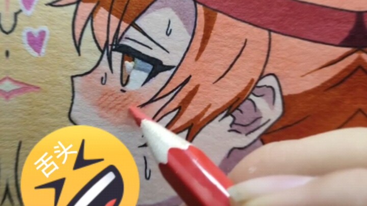 Draw a young lady choking on her saliva