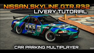 Nissan Skyline GTR R32 Livery Tutorial in Car Paeking Multiplayer New Update 4.8.5.6