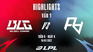 BLG vs RA | Highlights - Game 1 | Tuần 6 Ngày 6 | LPL Mùa Hè 2022