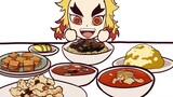 Kimetsu no Yaiba Yanzhu makan makanan Cina secara langsung