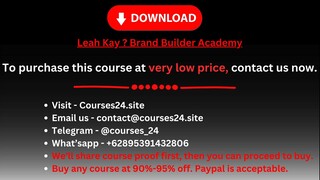 Leah Kay  Brand Builder Academy