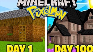 ฉันใช้เวลา 100 วันใน Minecraft Pixelmon สร้างแมนชั่นนี่คือสิ่งที่เกิดขึ้น