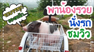 พาน้องรวยมาชมวิวสวยๆตอนเช้า ที่บ้านที่เย็นสบาย และหนาวที่สุด🥶🐖🚲