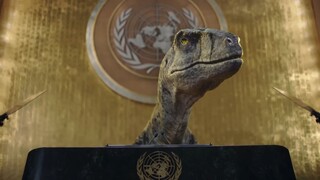 Dinosaurus bangkit kembali dan memasuki markas besar PBB untuk mengajarkan para pemimpin berbagai ne