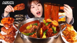 ASMR MUKBANG| 직접 만든 마라탕 꿔바로우 김밥 먹방 & 레시피 FRIED CHICKEN AND Tteokbokki EATING