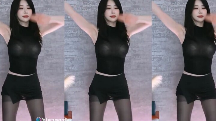 韩国主播 一身黑 录播 跳舞 舞蹈