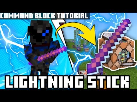 Lightning Stick in Minecraft Bedrock | Command Blocks Tutorial
