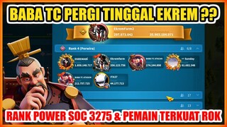 BABAT TC PERGI TINGGALKAN EKREM PEMAIN TERKUAT ROK ?? INFO POWER RANK KD 3275